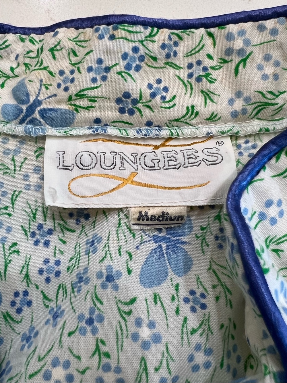 Vintage Loungees Floral Butterfly Zip Front Housecoat Hostess Lounge Maxi Dress - Picture 7 of 9